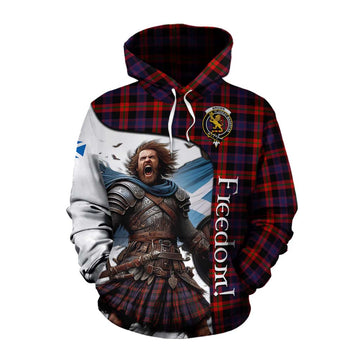 Tartan Vibes Clothing Brown (Broun) Crest Tartan Cotton Hoodie Inspired by the Freedom of Scottish Warrior