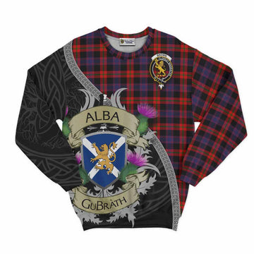 Tartan Vibes Clothing Brown (Broun) Tartan Family Crest Sweatshirt Lion Rampant Royal Thistle Shield Celtic Inspired