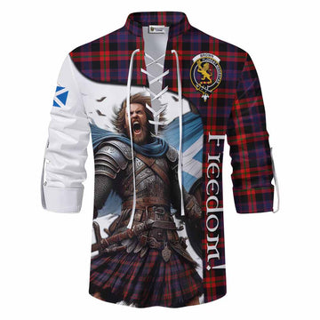 Tartan Vibes Clothing Brown (Broun) Crest Tartan Ghillie Kilt Shirt Inspired by the Freedom of Scottish Warrior