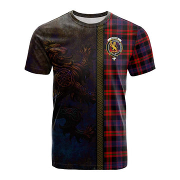 Tartan Vibes Clothing Brown (Broun) Tartan Family Crest Cotton T-shirt Alba Gu Brath Be Brave Lion Ancient Style