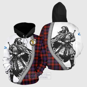 Tartan Vibes Clothing Brown (Broun) Tartan Clan Crest Hoodie with Highlander Warrior Celtic Style