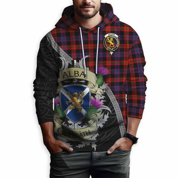 Tartan Vibes Clothing Brown (Broun) Tartan Family Crest Hoodie Lion Rampant Royal Thistle Shield Celtic Inspired