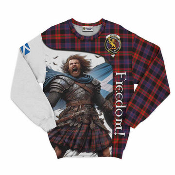Tartan Vibes Clothing Brown (Broun) Crest Tartan Sweatshirt Inspired by the Freedom of Scottish Warrior