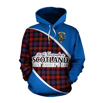 Tartan Vibes Clothing Brown (Broun) Family Crest Tartan Cotton Hoodie Celebrate Saint Andrew's Day in Style