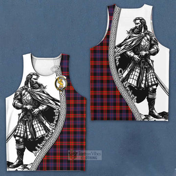 Tartan Vibes Clothing Brown (Broun) Tartan Clan Crest Men's Tank Top with Highlander Warrior Celtic Style