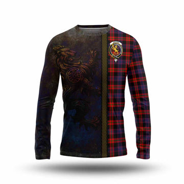 Tartan Vibes Clothing Brown (Broun) Tartan Family Crest Long Sleeve T-Shirt Alba Gu Brath Be Brave Lion Ancient Style