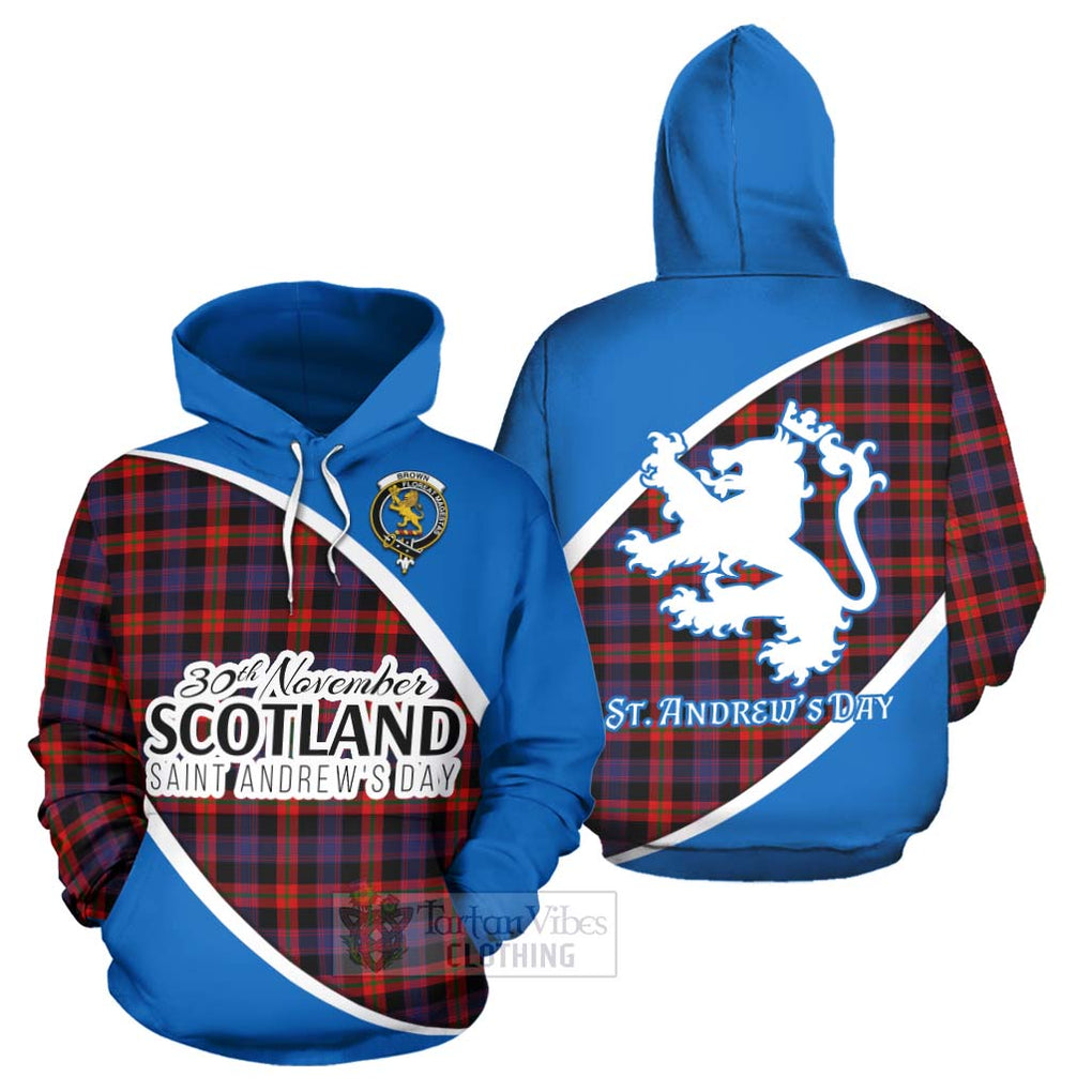 Tartan Vibes Clothing Brown (Broun) Family Crest Tartan Hoodie Celebrate Saint Andrew's Day in Style