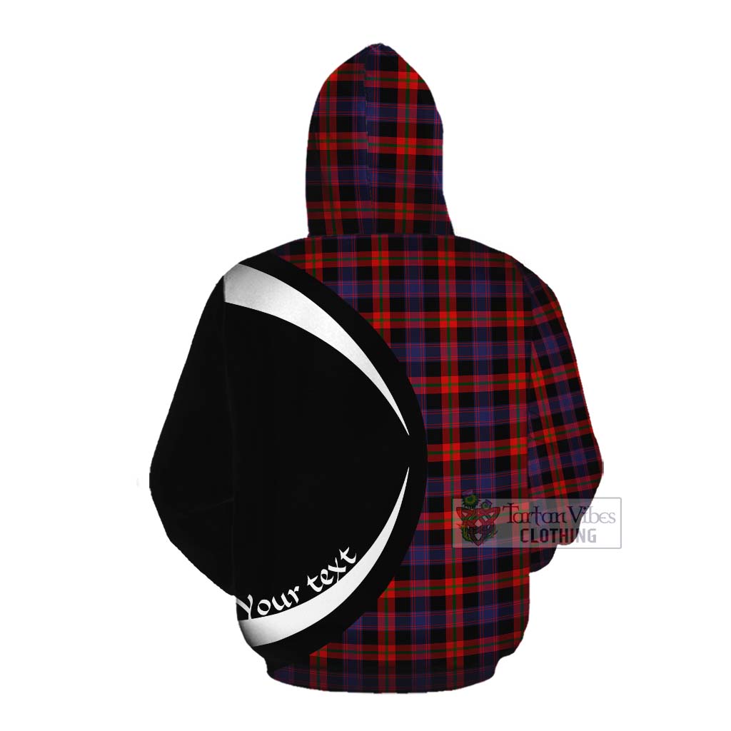 Tartan Vibes Clothing Brown (Broun) Tartan Cotton Hoodie with Family Crest Circle Style
