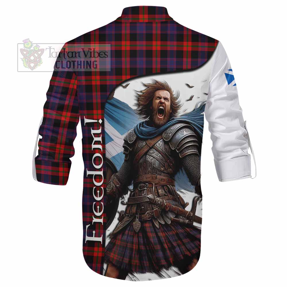 Tartan Vibes Clothing Brown (Broun) Crest Tartan Ghillie Kilt Shirt Inspired by the Freedom of Scottish Warrior