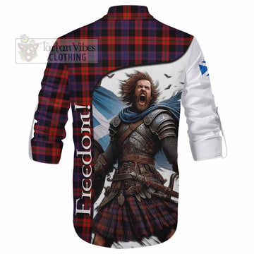 Tartan Vibes Clothing Brown (Broun) Crest Tartan Ghillie Kilt Shirt Inspired by the Freedom of Scottish Warrior