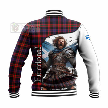 Tartan Vibes Clothing Brown (Broun) Crest Tartan Baseball Jacket Inspired by the Freedom of Scottish Warrior