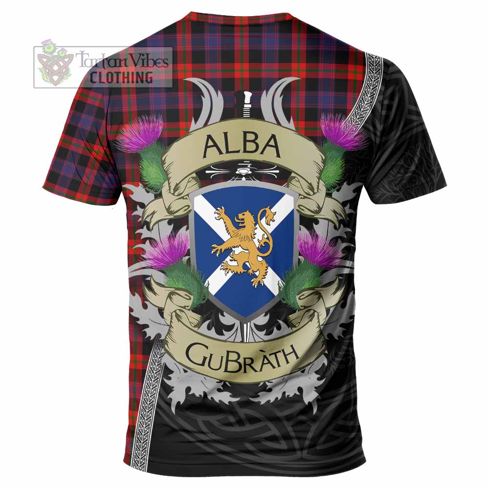 Tartan Vibes Clothing Brown (Broun) Tartan Family Crest T-Shirt Lion Rampant Royal Thistle Shield Celtic Inspired