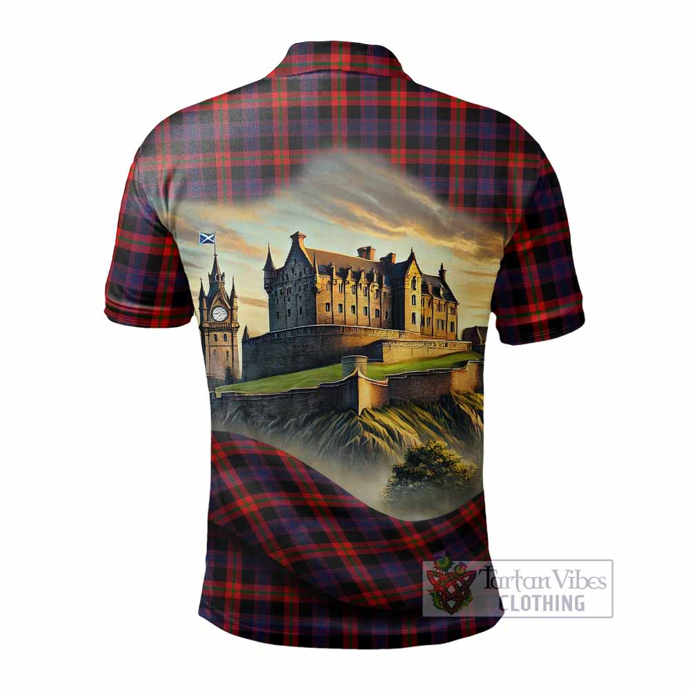 Tartan Vibes Clothing Brown (Broun) Tartan Family Crest Polo Shirt with Scottish Ancient Castle Stype