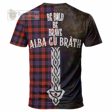 Tartan Vibes Clothing Brown (Broun) Tartan Family Crest T-Shirt Alba Gu Brath Be Brave Lion Ancient Style