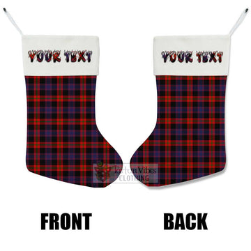 Tartan Vibes Clothing Brown (Broun) Tartan Christmas Stocking with Personalized Text