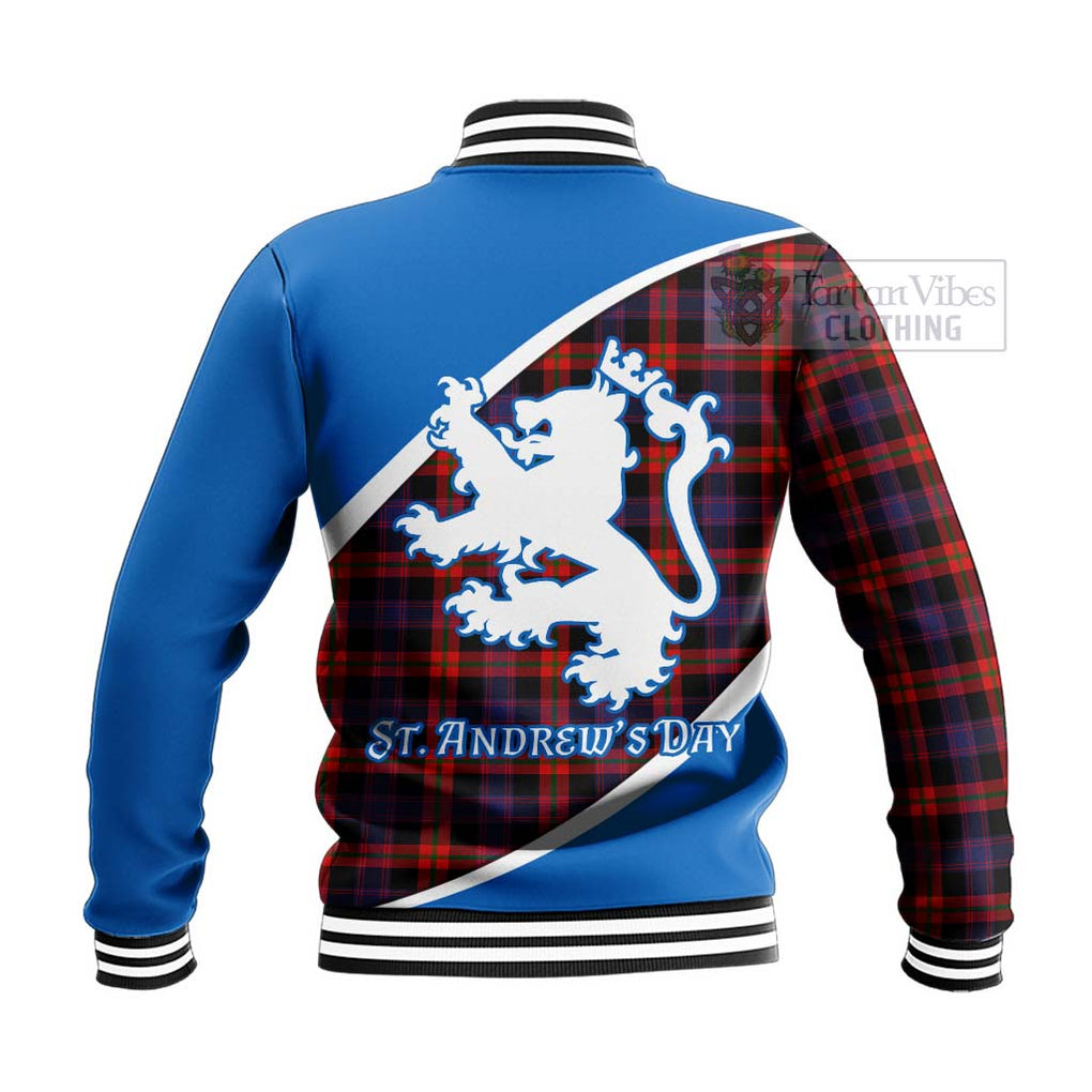 Tartan Vibes Clothing Brown (Broun) Family Crest Tartan Baseball Jacket Celebrate Saint Andrew's Day in Style