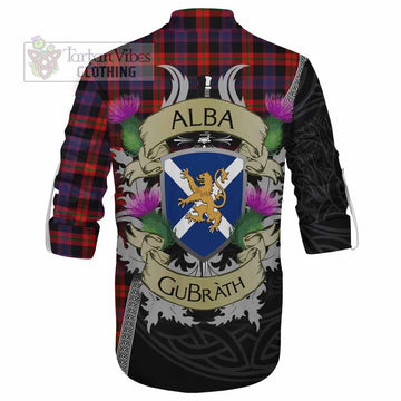 Tartan Vibes Clothing Brown (Broun) Tartan Family Crest Ghillie Kilt Shirt Lion Rampant Royal Thistle Shield Celtic Inspired