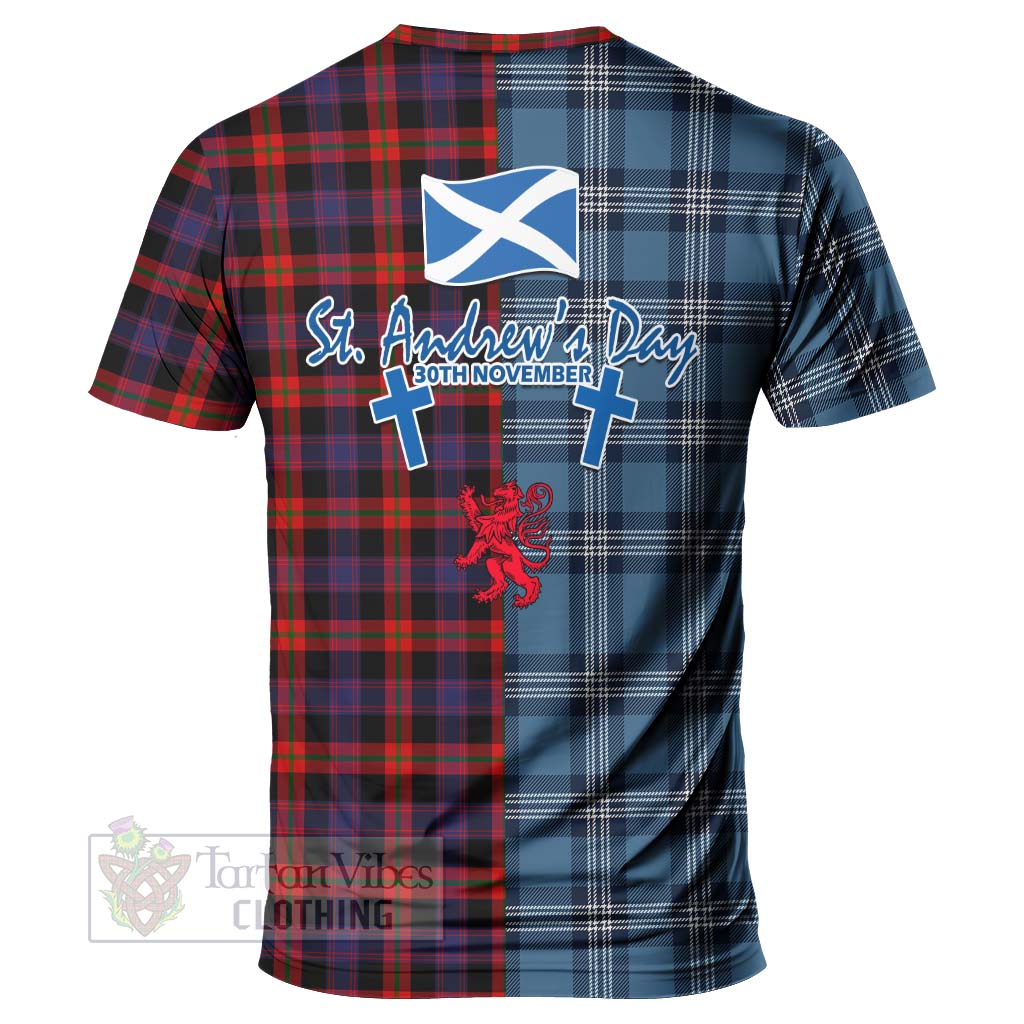 Tartan Vibes Clothing Brown (Broun) Tartan T-Shirt Happy St. Andrew's Day Half Tartan Style