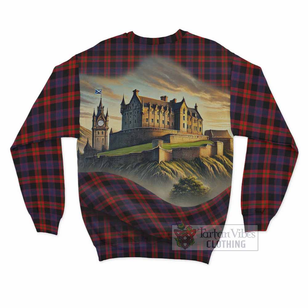 Tartan Vibes Clothing Brown (Broun) Tartan Family Crest Sweatshirt with Scottish Ancient Castle Style