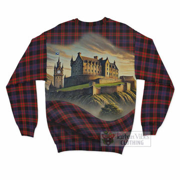 Tartan Vibes Clothing Brown (Broun) Tartan Family Crest Sweatshirt with Scottish Ancient Castle Style
