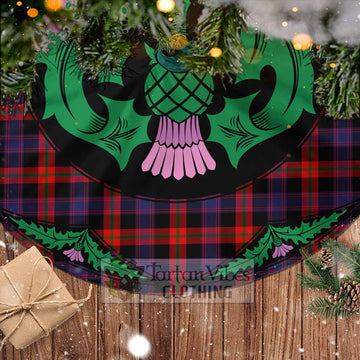 Tartan Vibes Clothing Brown (Broun) Tartan Christmas Tree Skirt Scottish Thistle Style