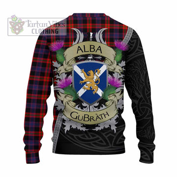 Tartan Vibes Clothing Brown (Broun) Tartan Family Crest Knitted Sweater Lion Rampant Royal Thistle Shield Celtic Inspired