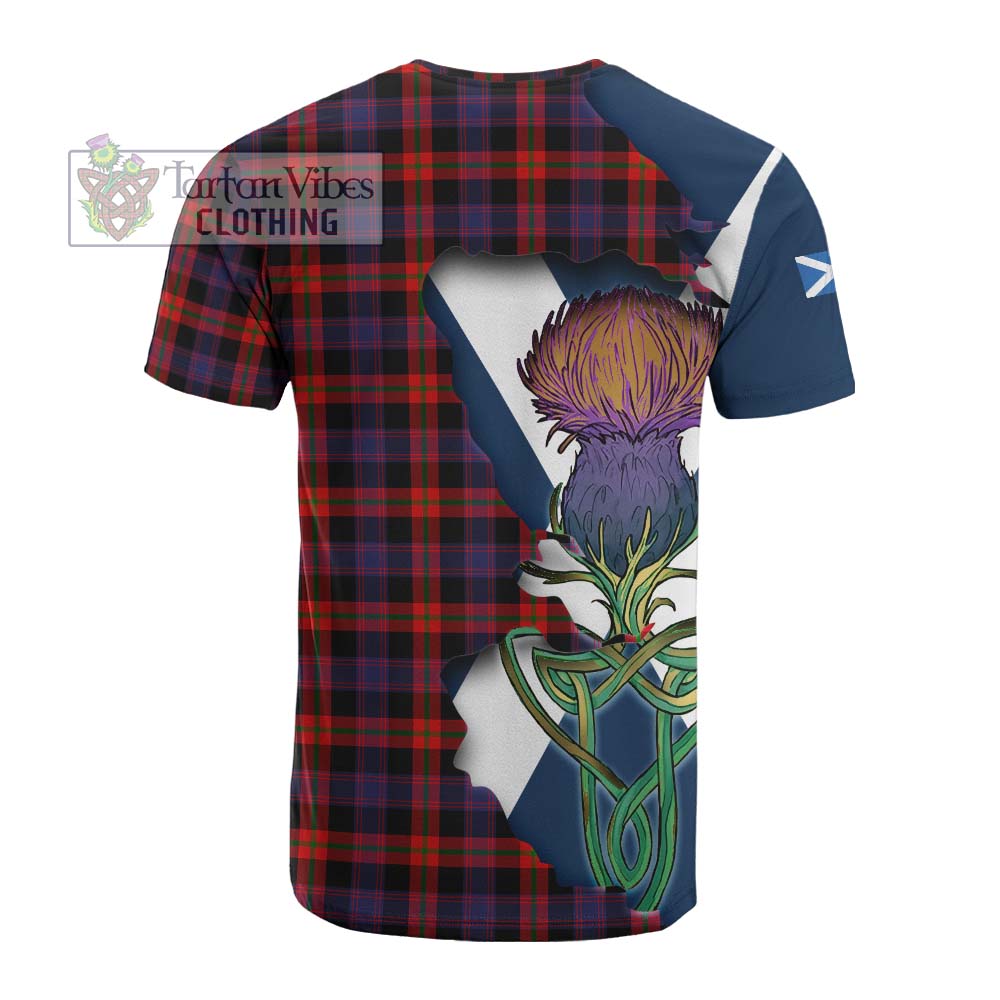 Tartan Vibes Clothing Brown (Broun) Tartan Family Crest Cotton T-shirt Scottish Thistle Celtic Inspired