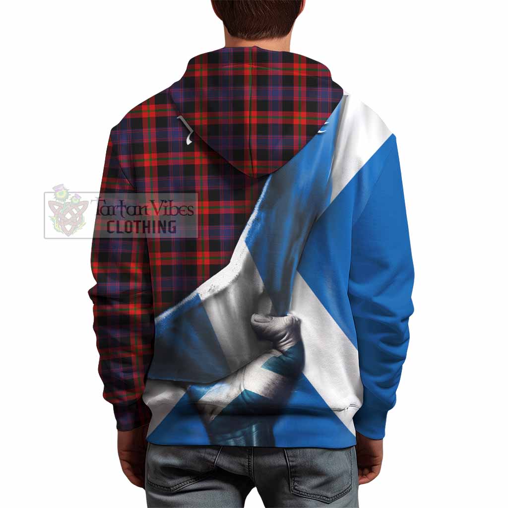 Tartan Vibes Clothing Brown (Broun) Tartan Hoodie with Family Crest Scotland Patriotic Style