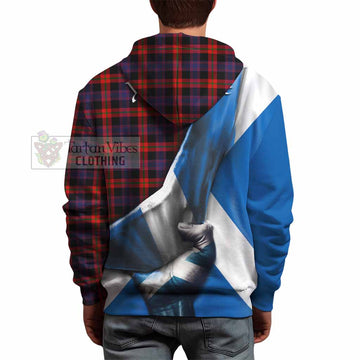 Tartan Vibes Clothing Brown (Broun) Tartan Hoodie with Family Crest Scotland Patriotic Style