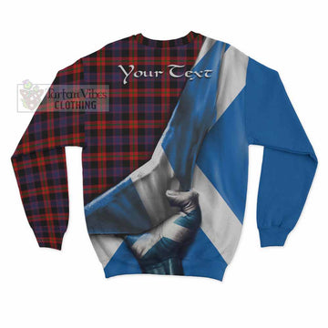 Tartan Vibes Clothing Brown (Broun) Tartan Sweatshirt with Family Crest Scotland Patriotic Style
