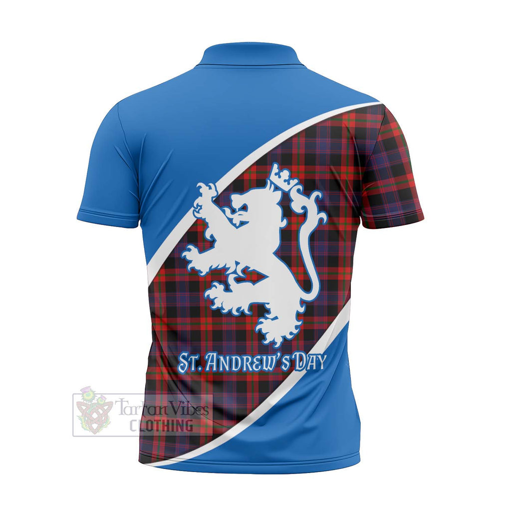 Tartan Vibes Clothing Brown (Broun) Family Crest Tartan Zipper Polo Shirt Celebrate Saint Andrew's Day in Style