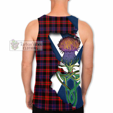 Tartan Vibes Clothing Brown (Broun) Tartan Family Crest Men's Tank Top Scottish Thistle Celtic Inspired