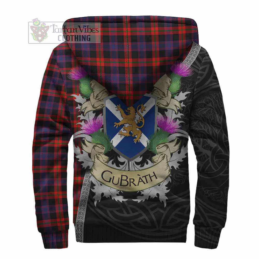 Tartan Vibes Clothing Brown (Broun) Tartan Family Crest Sherpa Hoodie Lion Rampant Royal Thistle Shield Celtic Inspired