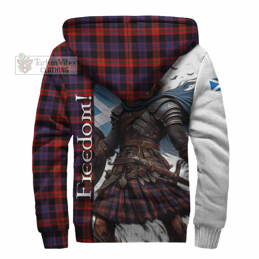 Tartan Vibes Clothing Brown (Broun) Crest Tartan Sherpa Hoodie Inspired by the Freedom of Scottish Warrior
