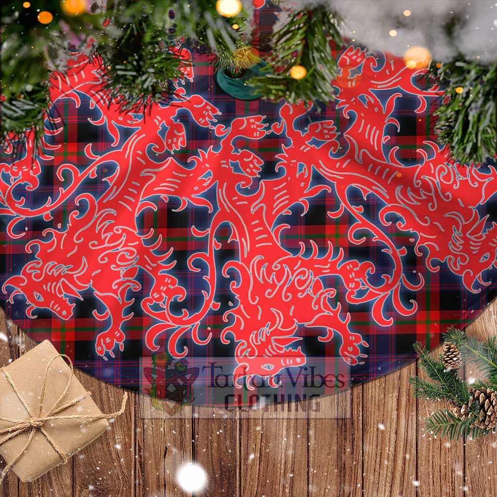 Tartan Vibes Clothing Brown (Broun) Tartan Christmas Tree Skirt Lion Rampant Style