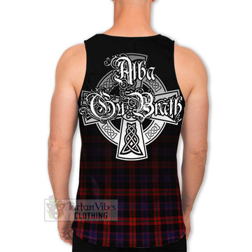 Tartan Vibes Clothing Brown (Broun) Tartan Men's Tank Top Featuring Alba Gu Brath Family Crest Celtic Inspired