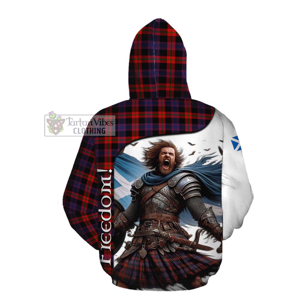 Tartan Vibes Clothing Brown (Broun) Crest Tartan Cotton Hoodie Inspired by the Freedom of Scottish Warrior