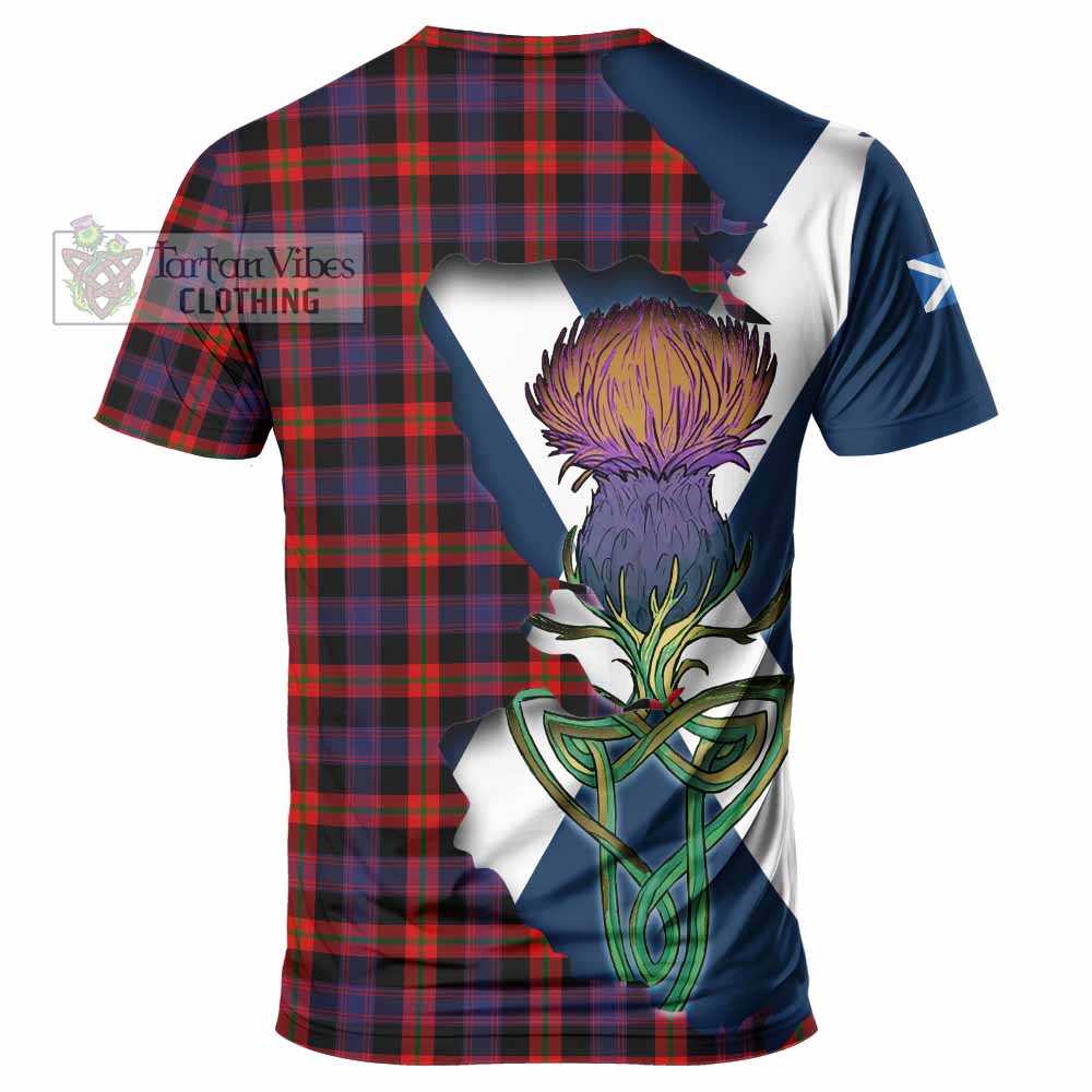 Tartan Vibes Clothing Brown (Broun) Tartan Family Crest T-Shirt Scottish Thistle Celtic Inspired