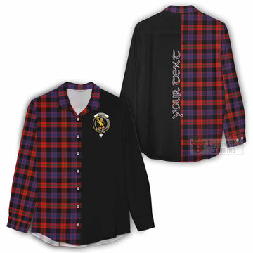 Tartan Vibes Clothing Brown (Broun) Tartan Women's Casual Shirt with Family Crest and Half Of Me Style