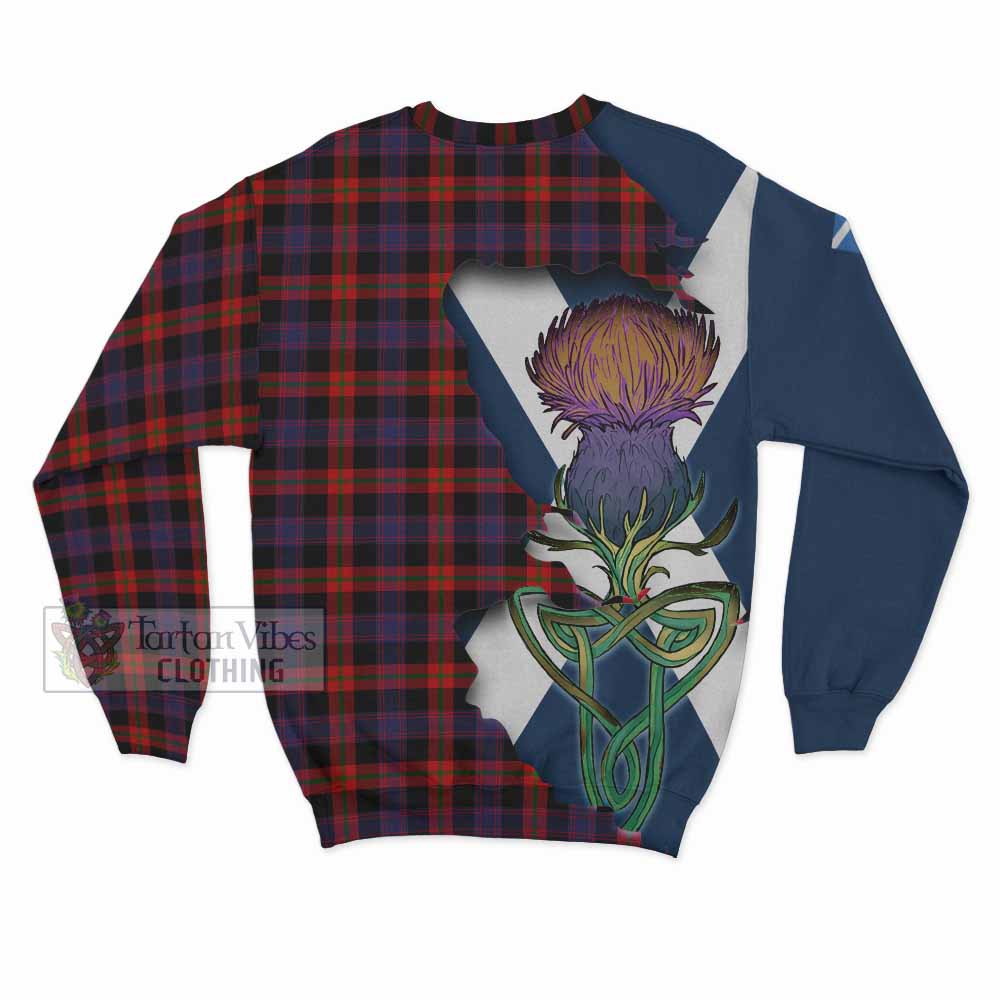 Tartan Vibes Clothing Brown (Broun) Tartan Family Crest Sweatshirt Scottish Thistle Celtic Inspired