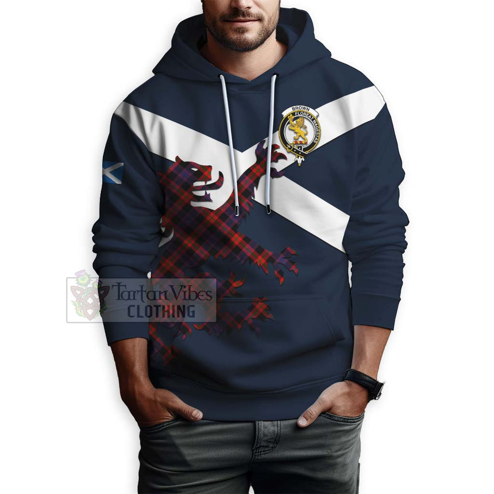 Tartan Vibes Clothing Brown (Broun) Tartan Lion Rampant Hoodie – Proudly Display Your Heritage with Alba Gu Brath and Clan Name