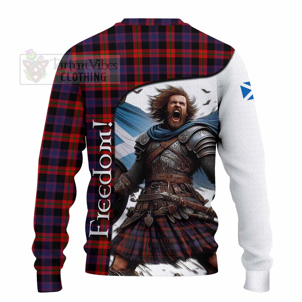 Tartan Vibes Clothing Brown (Broun) Crest Tartan Knitted Sweater Inspired by the Freedom of Scottish Warrior