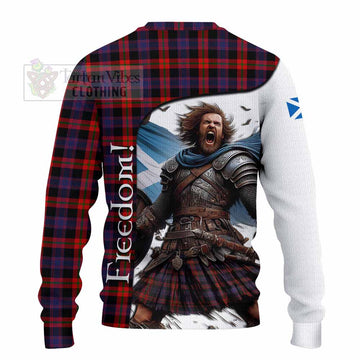 Tartan Vibes Clothing Brown (Broun) Crest Tartan Knitted Sweater Inspired by the Freedom of Scottish Warrior