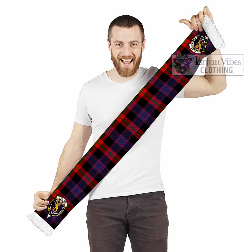 Tartan Vibes Clothing Brown (Broun) Tartan Ruffneck Scarf with Family Crest