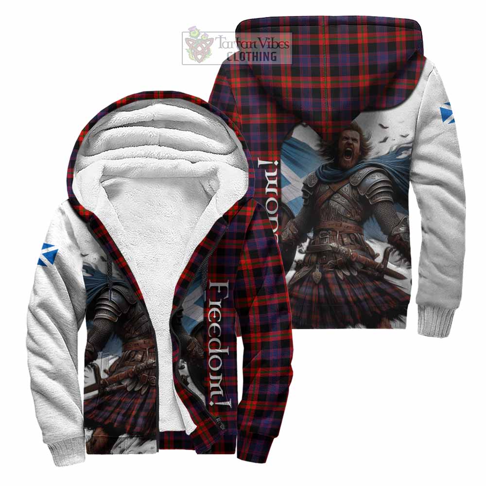 Tartan Vibes Clothing Brown (Broun) Crest Tartan Sherpa Hoodie Inspired by the Freedom of Scottish Warrior
