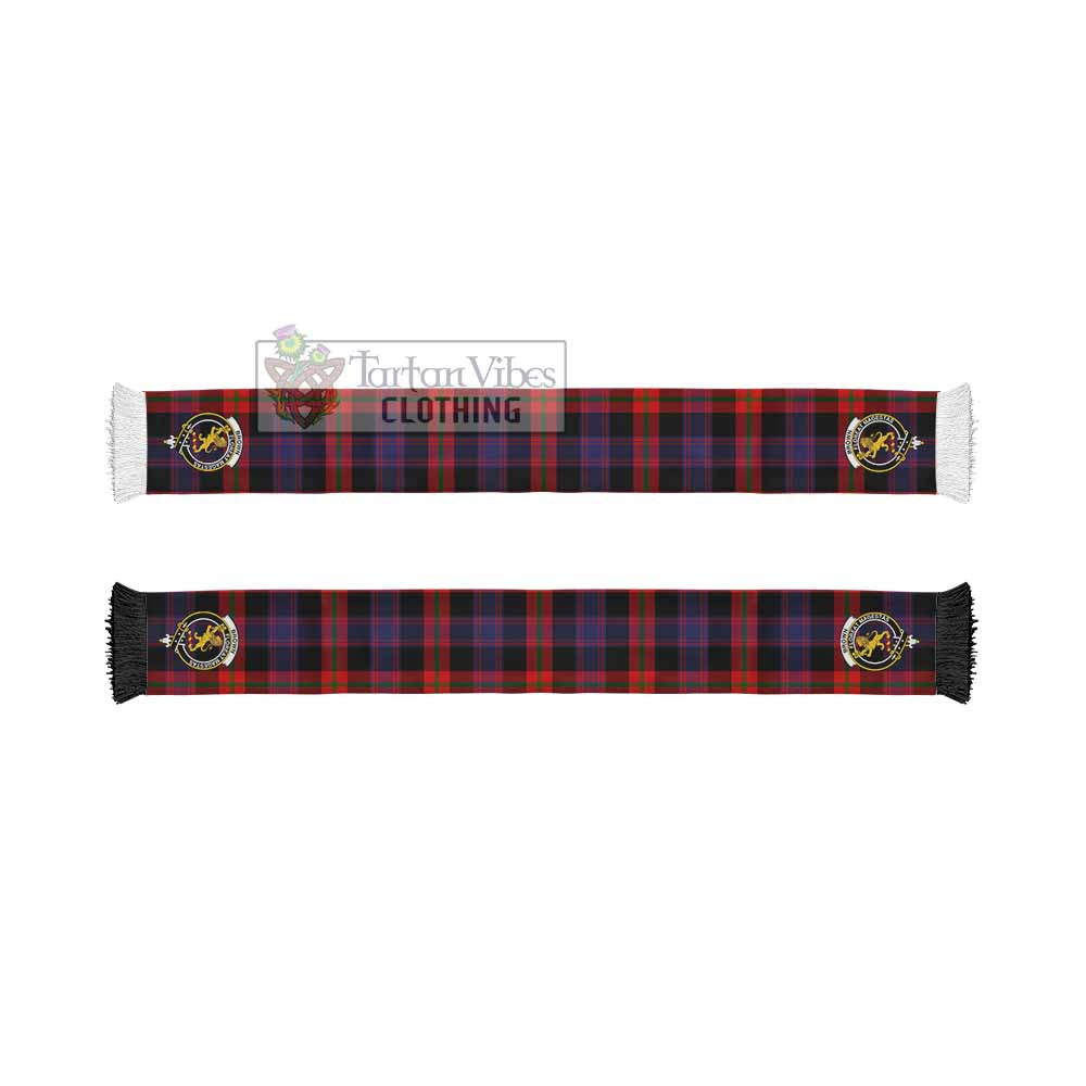Tartan Vibes Clothing Brown (Broun) Tartan Ruffneck Scarf with Family Crest