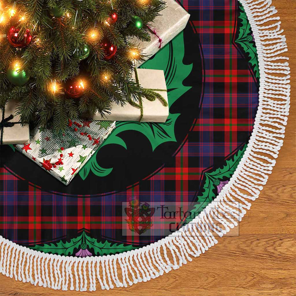 Tartan Vibes Clothing Brown (Broun) Tartan Christmas Tree Skirt Scottish Thistle Style