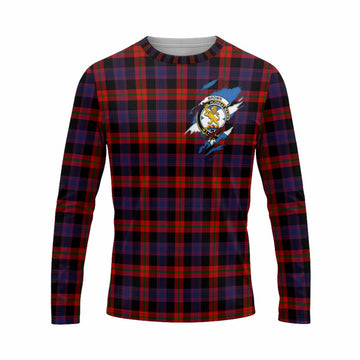 Brown (Broun) Clan Crest In Me Tartan Long Sleeve T-Shirt Scotland Flag Style