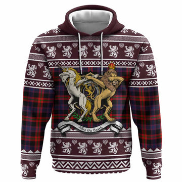 Brown (Broun) Clan Tartan Crest Christmas Hoodie Coat of Arms Funny Style - Tartan Vibes Clothing