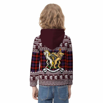 Brown (Broun) Clan Tartan Crest Christmas Kid Hoodie Coat of Arms Funny Style - Tartan Vibes Clothing